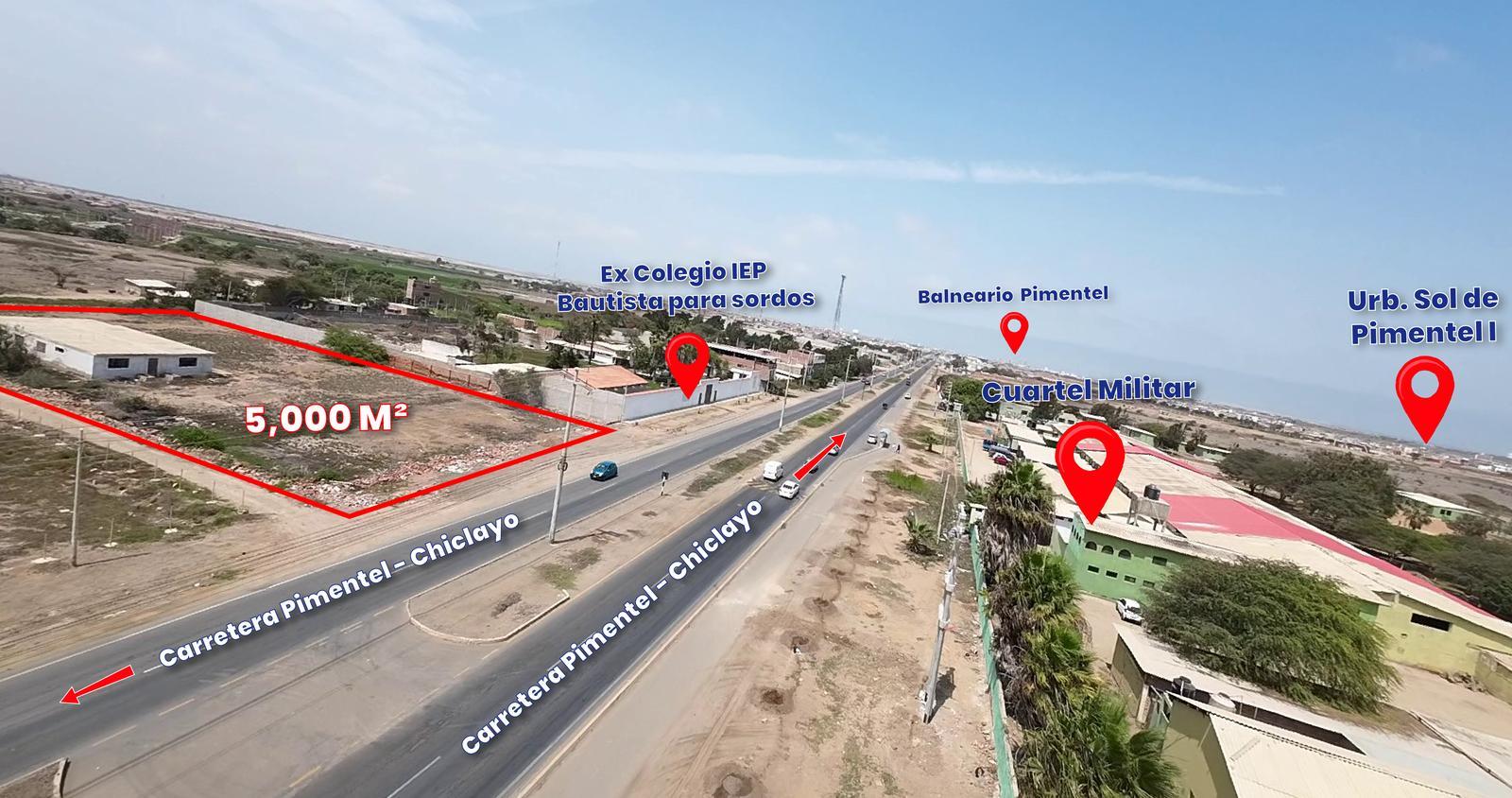 VENTA DE AMPLIO TERRENO DE 5000 M2 EN CARRETERA PIMENTEL